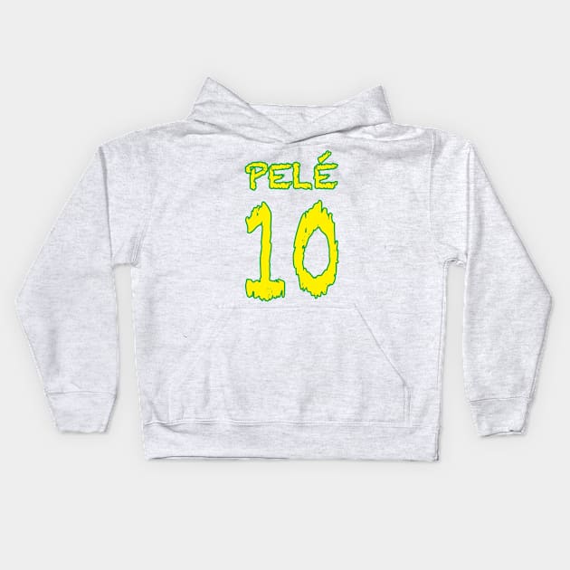 Pelé 10 Kids Hoodie by aifuntime